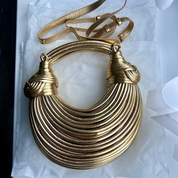 NWT Double Knot Gold Bag - Picture 4 of 10